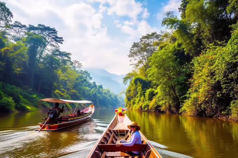 The Kok River by Longtail — Chiang Rai
